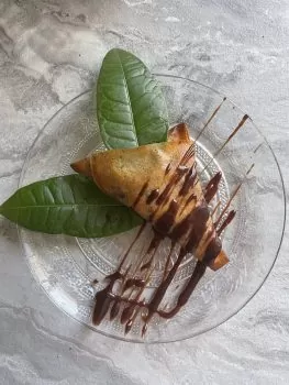 Triangle bananes cacahuètes noisette chocolat